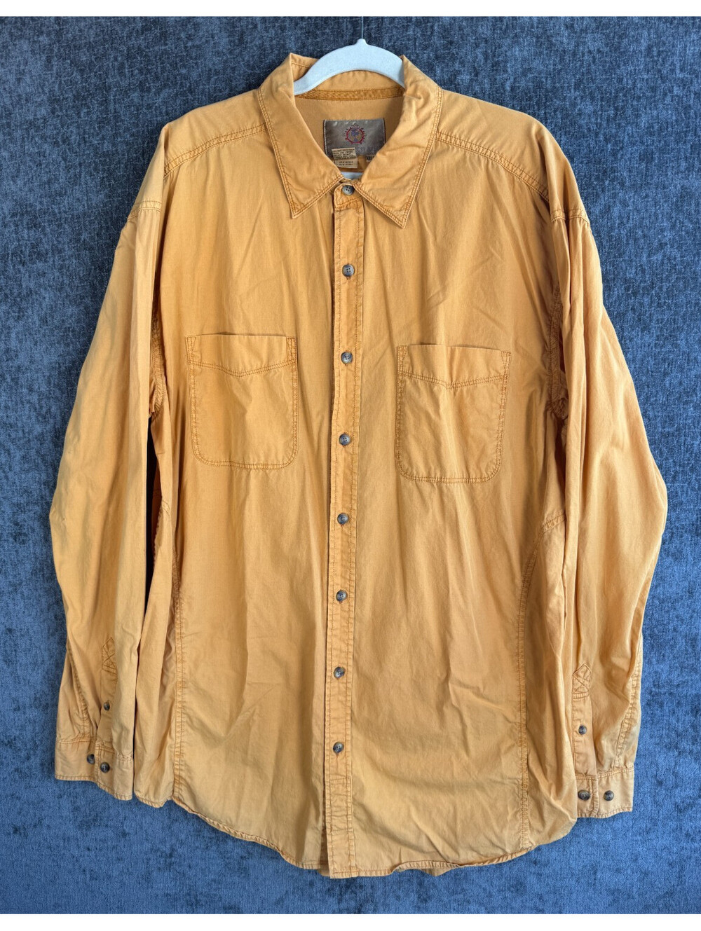 The Territory Ahead Shirt Mens XXLT Yellow Mustard Long Sleeve Button Up Cotton